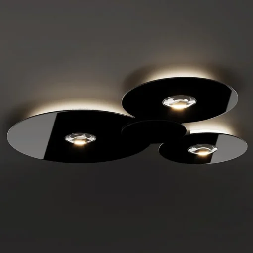 Grote design LED plafondlamp Bugia Mega glossy zwart