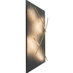 Grote design wandlamp met gouden kapjes