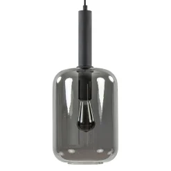 Grote hanglamp Lekar zwart met smoke glas