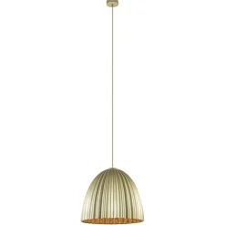 Grote hanglamp mat goud met relief 50 cm
