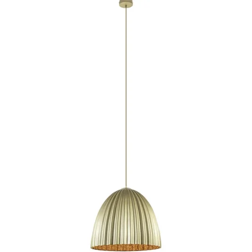 Grote hanglamp mat goud met relief 50 cm