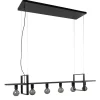 Grote hanglamp zwart frame met houten planken