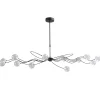 Grote LED hanglamp zwart met helder glazen bollen