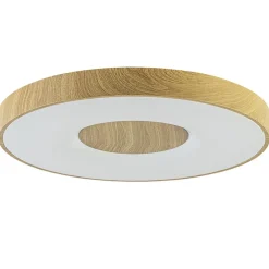 Grote LED plafondlamp met houtlook 65 cm