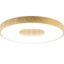 Grote LED plafondlamp met houtlook 65 cm