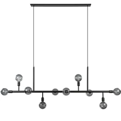 Grote 10-lichts eettafelhanglamp zwart exclusief lichtbronnen