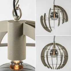 Grote metalen hanglamp Terra quartz 60 cm