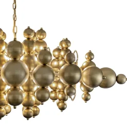 Grote ovale hanglamp Blow mat brass