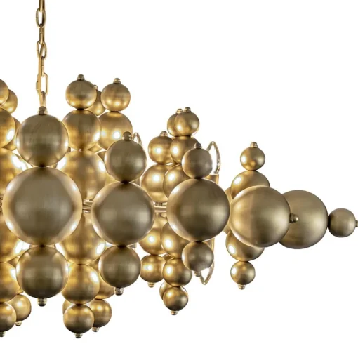 Grote ovale hanglamp Blow mat brass