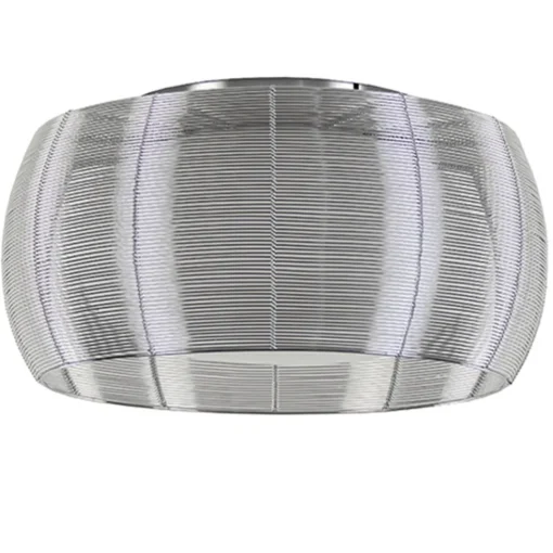 Grote plafonnière zilver met chroom 50