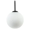 Grote retro hanglamp opaal glas met zwart