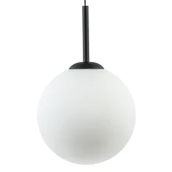 Grote retro hanglamp opaal glas met zwart