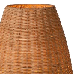 Grote rotan tafellamp naturel met zwarte pootjes