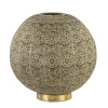 Grote tafellamp antiek messing met decoratief dessin