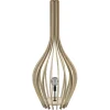 Grote vloerlamp kegel naturel hout met zwart