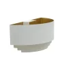 Half ronde wandlamp wit met goud