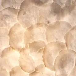 Hanglamp 40 cm rond creme schelpen