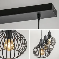 Hanglamp Aglio 28cm 3L op balk zwart