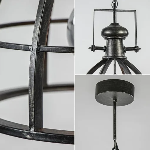 Hanglamp Amy zwartstaal industrieel