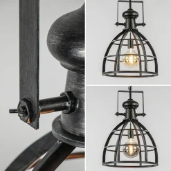 Hanglamp Amy zwartstaal industrieel