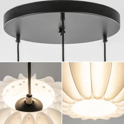 Hanglamp Arena 3L rond zwart/kap wit