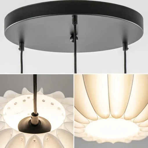 Hanglamp Arena 3L rond zwart/kap wit