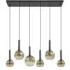 Hanglamp Bella Smoke 6L multipendel zwart/glas mix