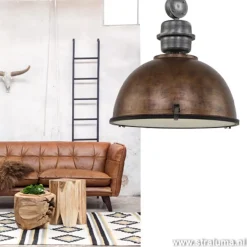 Hanglamp Bikkel 52cm brons/staal