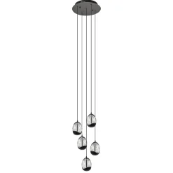 Hanglamp Black Egg 5L rond zwart/helder