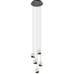 Hanglamp Black Egg 5L rond zwart/helder