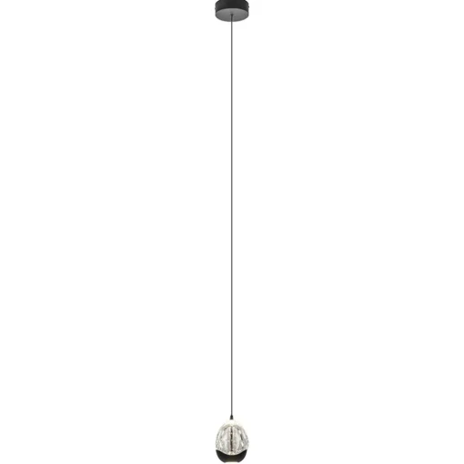 Hanglamp Black Egg 1L zwart/helder glas