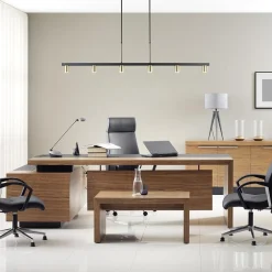 Hanglamp Bounce 6L 160cm zwart/goud