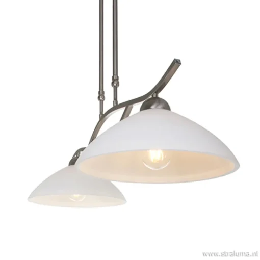 Hanglamp Capri staal/glas eettafel