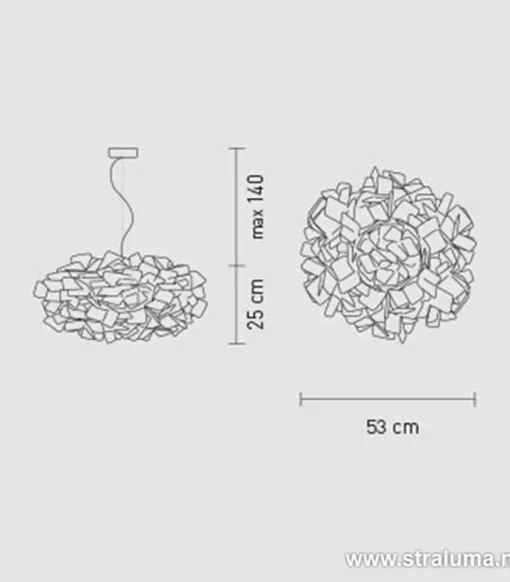 Hanglamp Clizia 53cm fumé