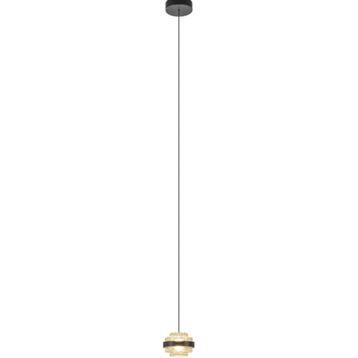 Hanglamp Dynasty 1L zwart/amber