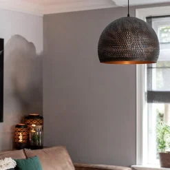 Hanglamp geperforeerd staal brons-bruin