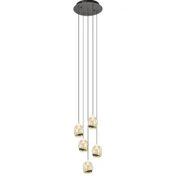 Hanglamp Golden Egg 5L rond zwart/goud