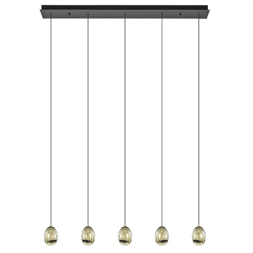 Hanglamp Golden Egg 5L zwart/goud