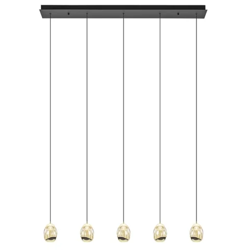 Hanglamp Golden Egg 5L zwart/goud