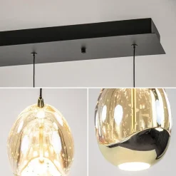 Hanglamp Golden Egg 5L zwart/goud