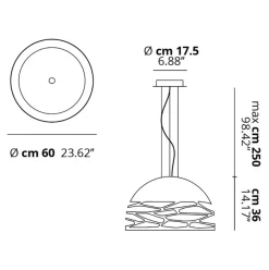 Hanglamp koepel brons 60cm 3xe27