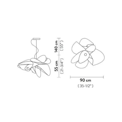 Hanglamp La Belle Etoile zwart 90cm