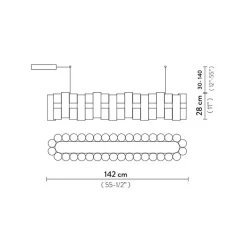 Hanglamp La Lollo linear 140 goud