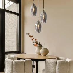 Hanglamp Lukaro 3-L antiek brons + smoke glas