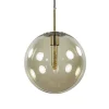 Hanglamp Medina satin gold/amber glas 30cm