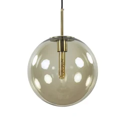 Hanglamp Medina satin gold/amber glas 30cm