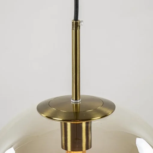 Hanglamp Medina satin gold/amber glas 30cm