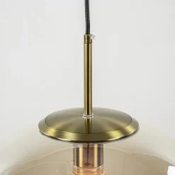 Hanglamp Medina satin gold/amber glas 40cm