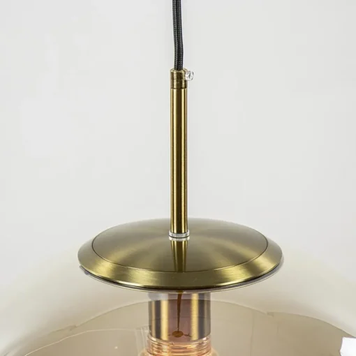 Hanglamp Medina satin gold/amber glas 40cm