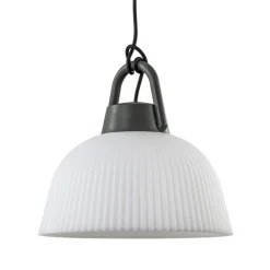 Hanglamp outdoor antraciet met wit IP65